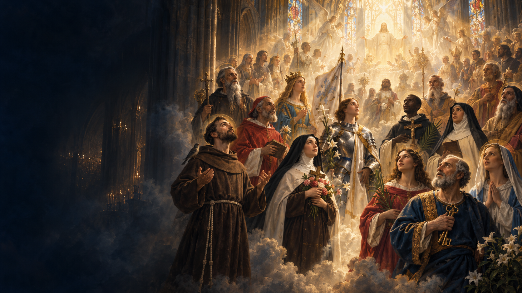 Sacred-art depiction of the communion of saints